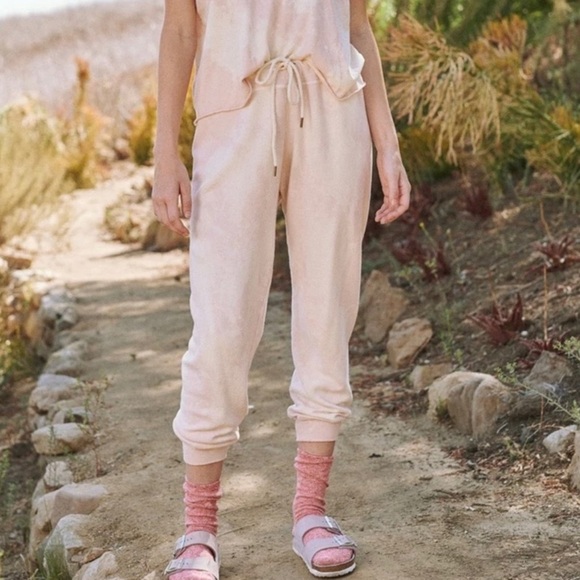THE GREAT. Pants - NWT The Great. Cropped Sweatpants in Whisper Pink Cloud Wash - Size Small